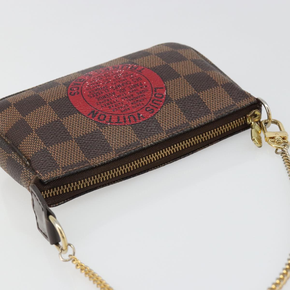 LOUIS VUITTON Damier Ebene T&B Mini Pochette Accessoires N58011 LV Auth 187163A