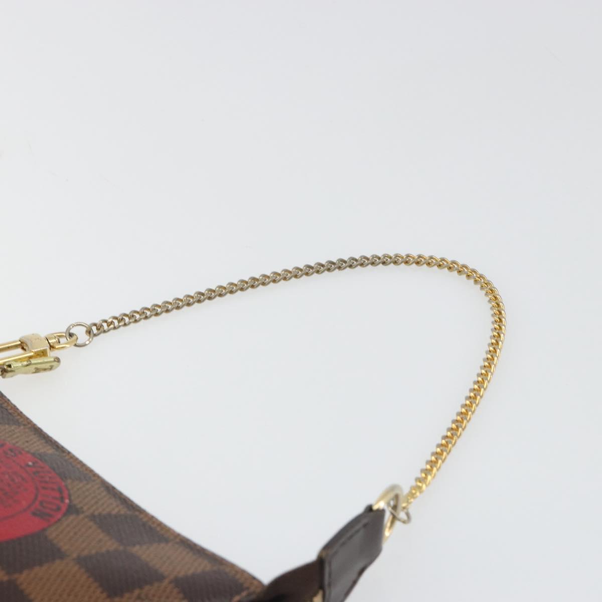 LOUIS VUITTON Damier Ebene T&B Mini Pochette Accessoires N58011 LV Auth 187163A