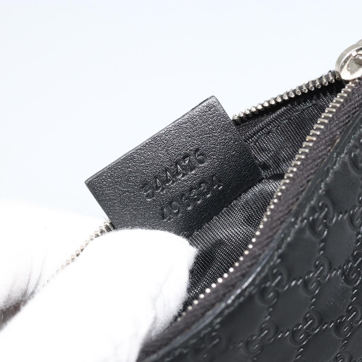 GUCCI Micro GG Canvas Guccissima Coin Purse Black 544476 Auth 187165A