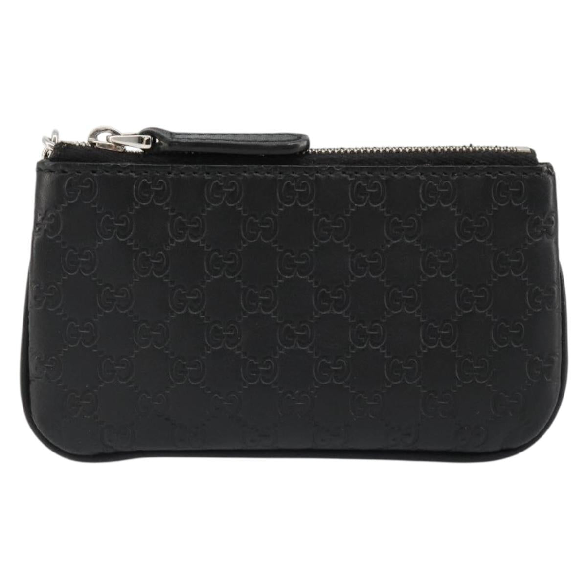 GUCCI Micro GG Canvas Guccissima Coin Purse Black 544476 Auth 187165A