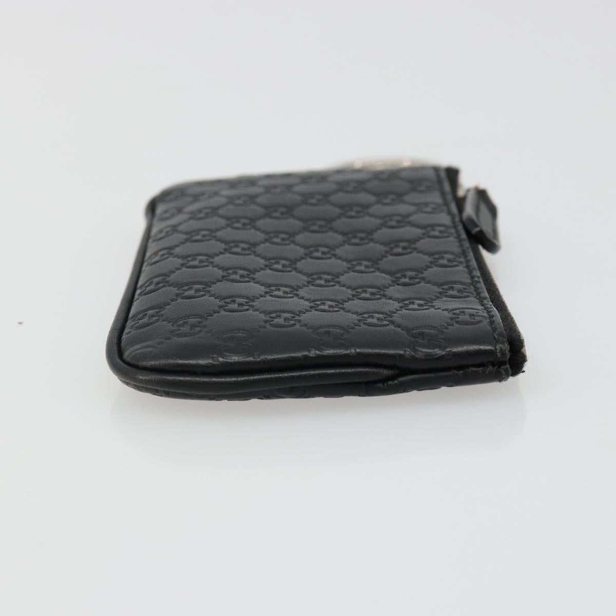 GUCCI Micro GG Canvas Guccissima Coin Purse Black 544476 Auth 187165A