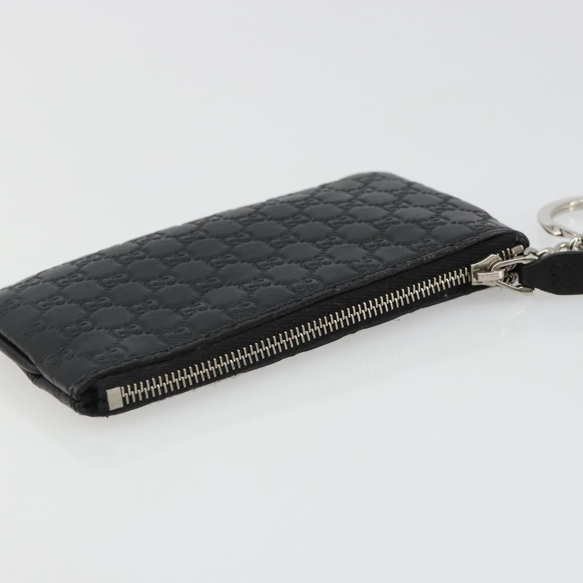GUCCI Micro GG Canvas Guccissima Coin Purse Black 544476 Auth 187165A
