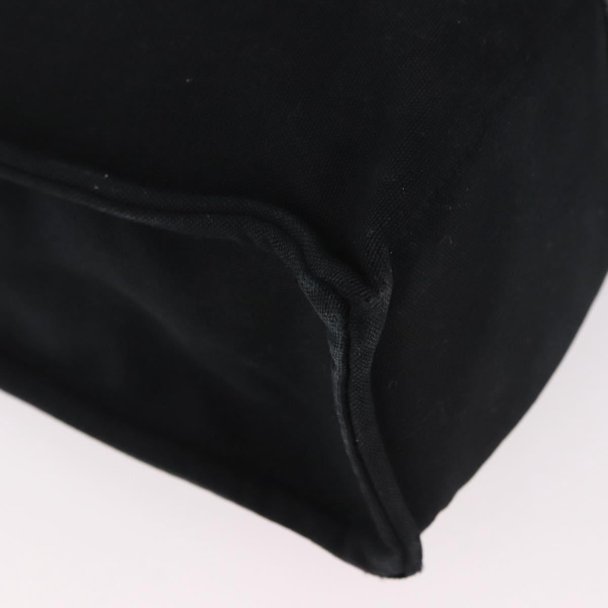 HERMES Fourre Tout MM Tote Bag Cotton Black Silver Auth 187169