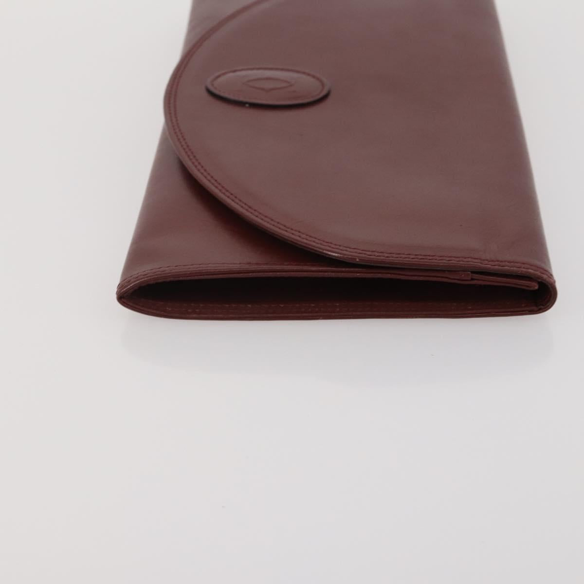 CARTIER Celine Macadam Canvas Bag Leather 3 Set Brown Bordeaux Auth 187170