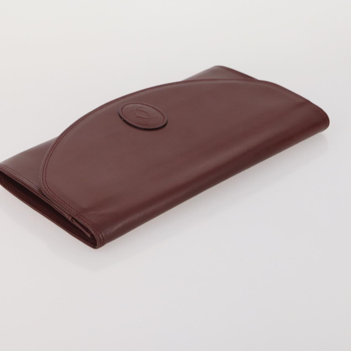 CARTIER Celine Macadam Canvas Bag Leather 3 Set Brown Bordeaux Auth 187170