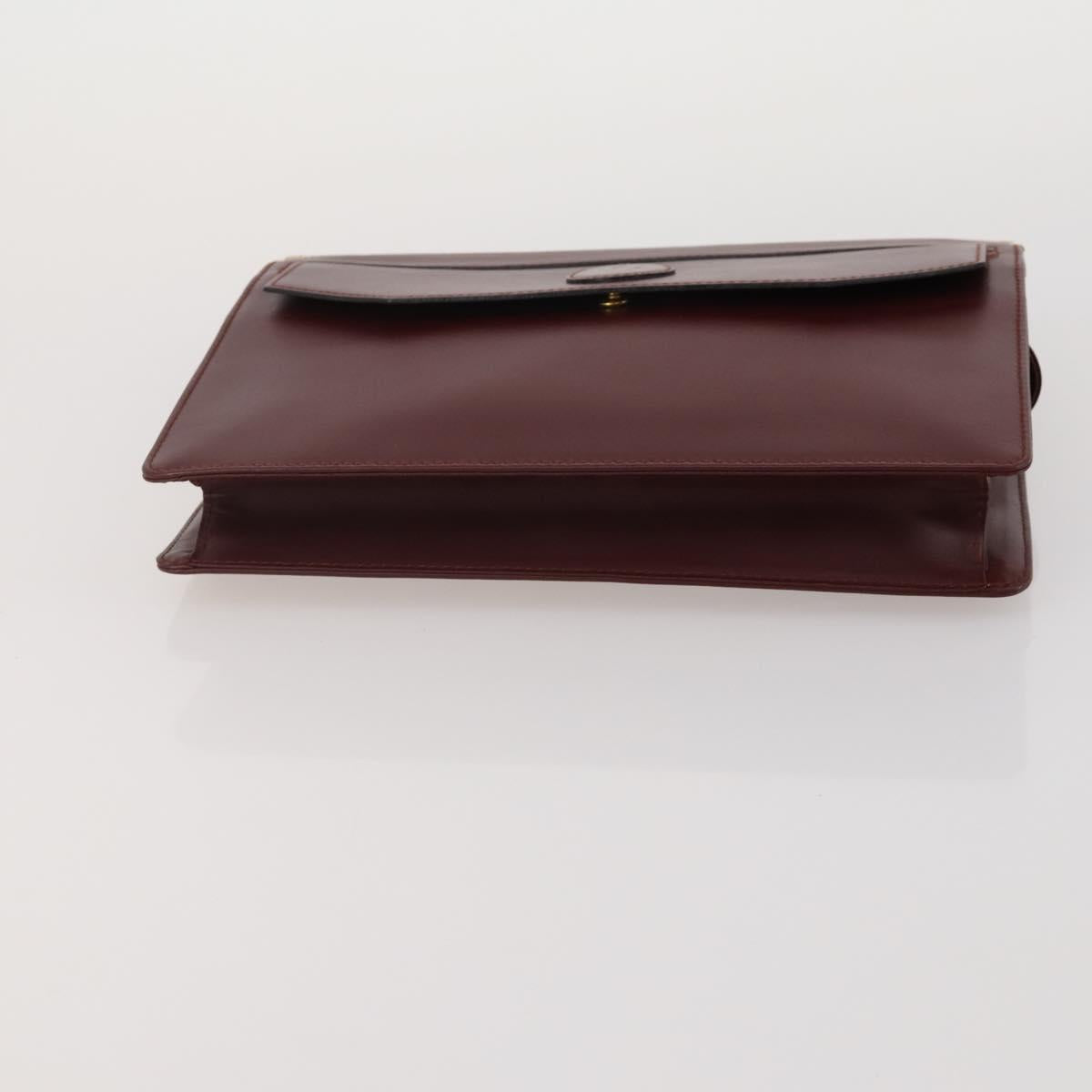 CARTIER Celine Macadam Canvas Bag Leather 3 Set Brown Bordeaux Auth 187170