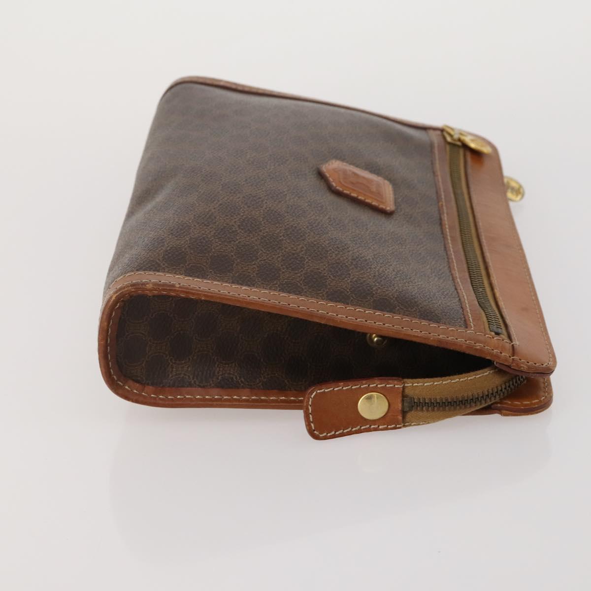 CARTIER Celine Macadam Canvas Bag Leather 3 Set Brown Bordeaux Auth 187170