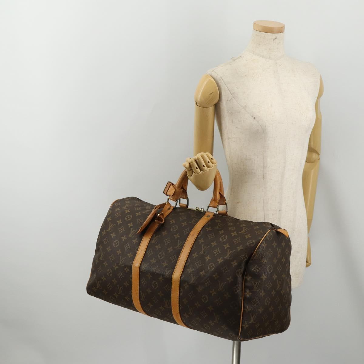 LOUIS VUITTON Monogram Keepall 50 Boston Bag M41426 LV Auth 187171