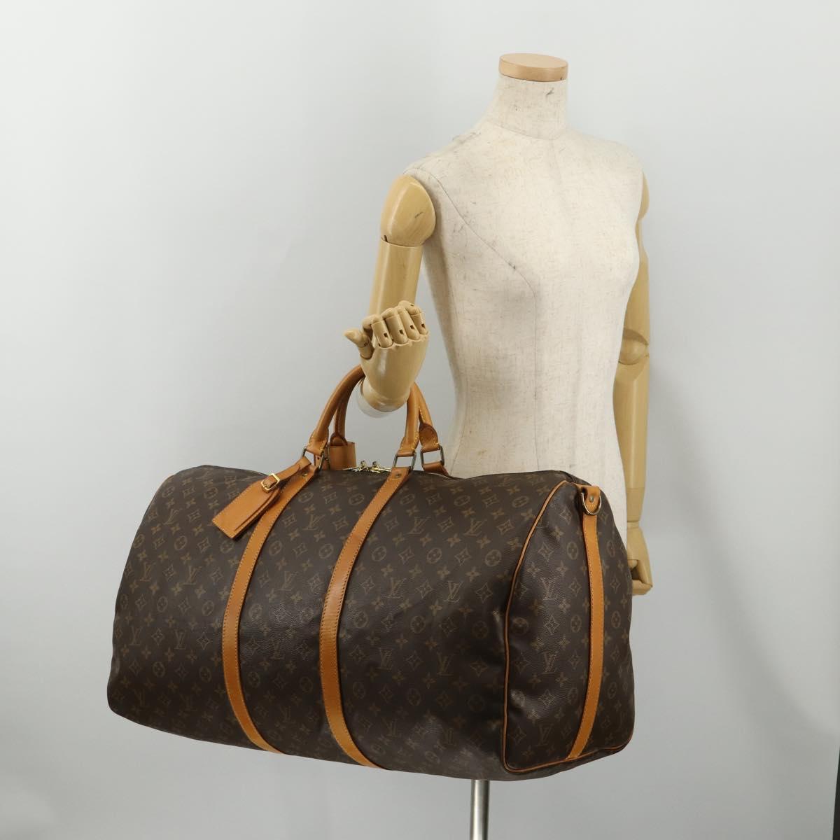 LOUIS VUITTON Monogram Keepall Bandouliere 60 Boston Bag M41412 LV Auth 187172