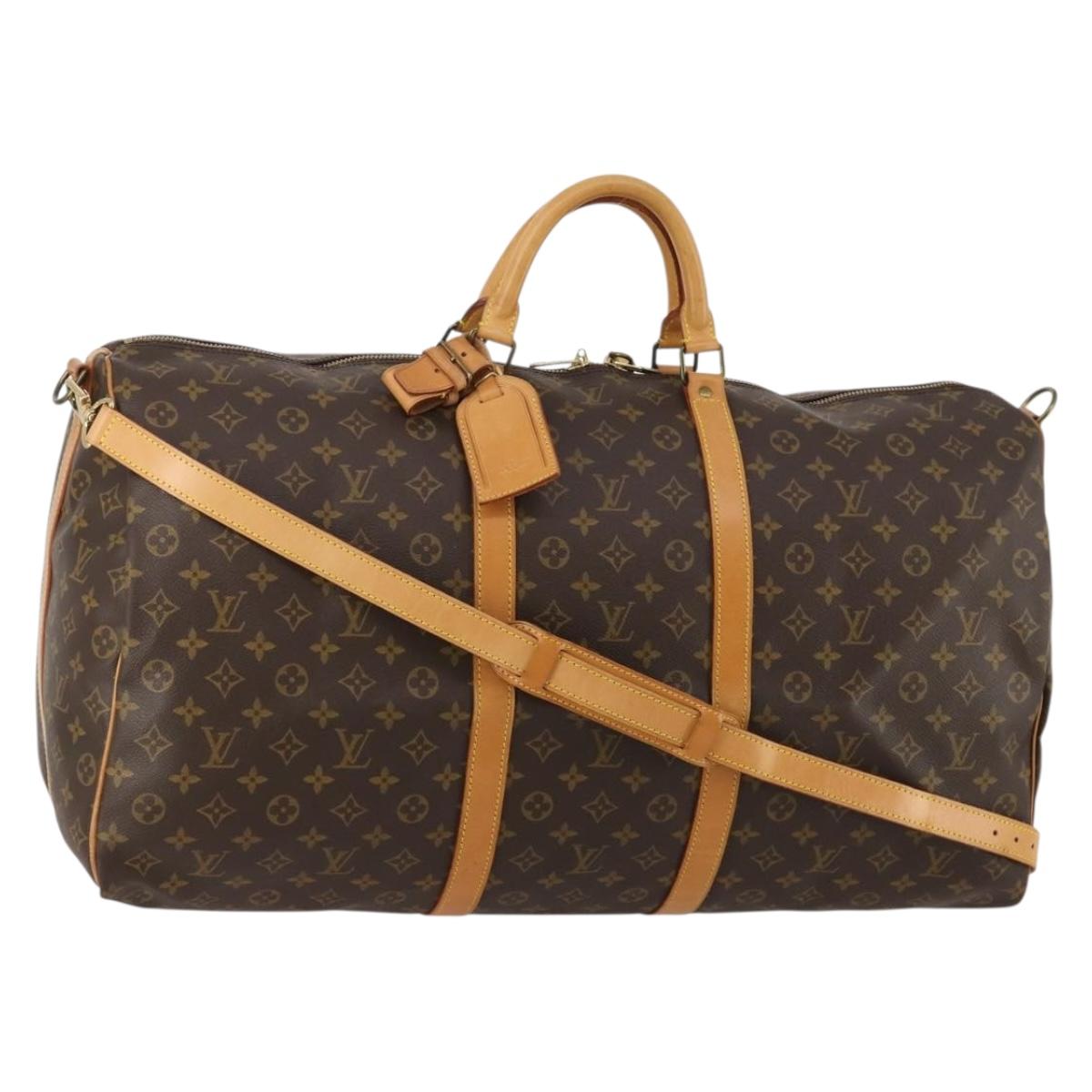 LOUIS VUITTON Monogram Keepall Bandouliere 60 Boston Bag M41412 LV Auth 187173V
