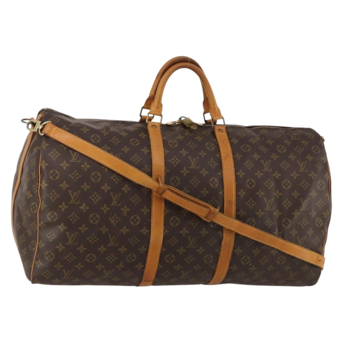 LOUIS VUITTON Monogram Keepall Bandouliere 60 Boston Bag M41412 LV Auth 187174V