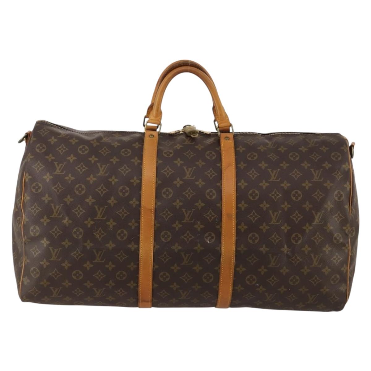 LOUIS VUITTON Monogram Keepall Bandouliere 60 Boston Bag M41412 LV Auth 187174V