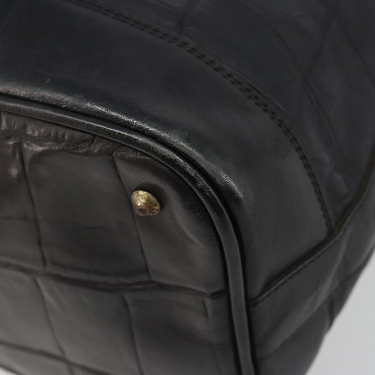 CELINE Purse Shoulder Bag Leather Black Gold Auth 187182