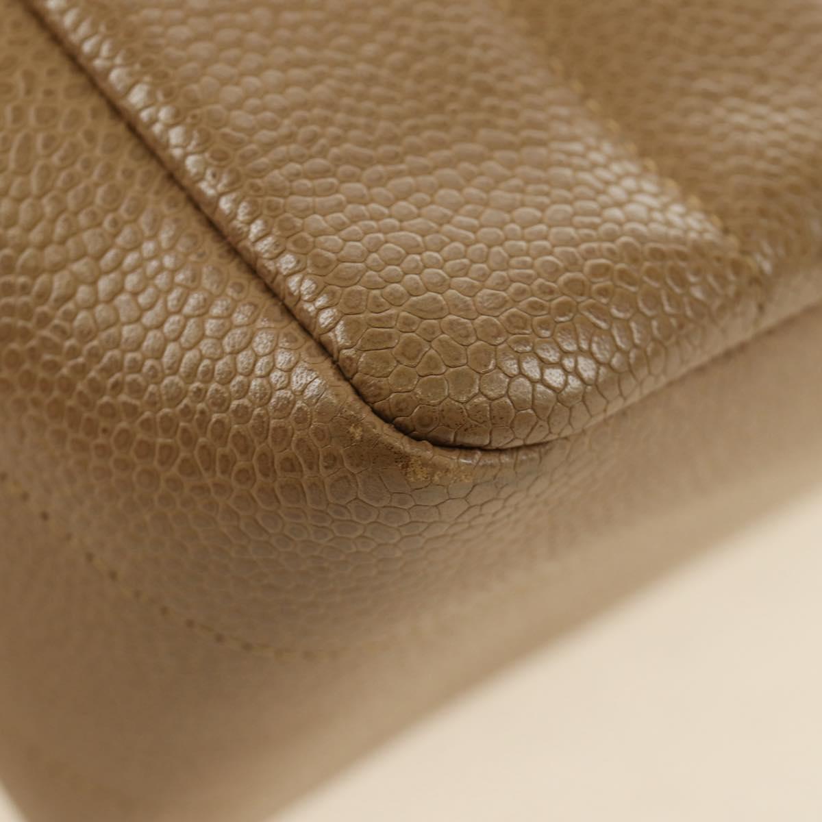 CHANEL Mademoiselle Chain Shoulder Bag Caviar Skin Brown Gold CC Auth 187186SAV