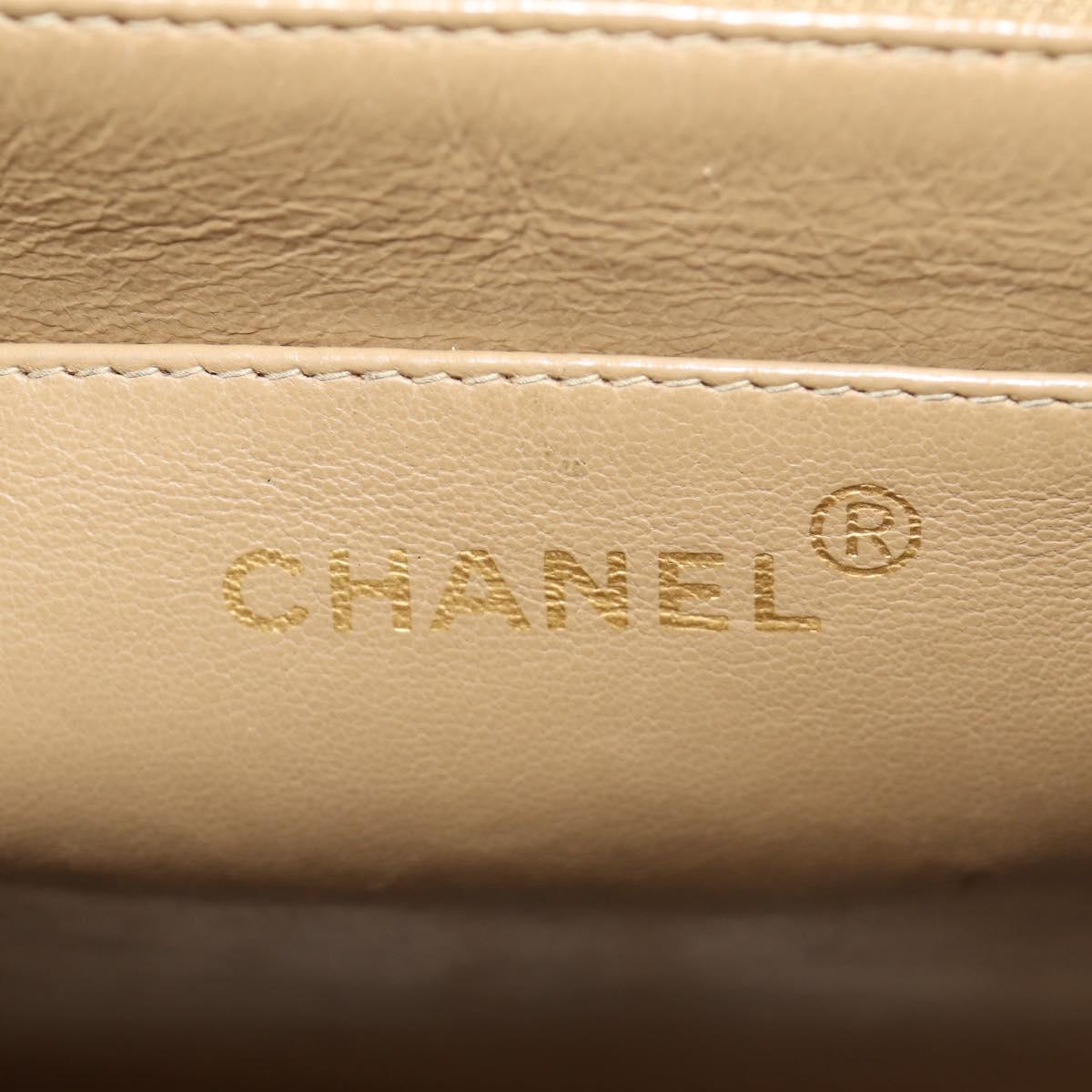 CHANEL Mademoiselle Chain Shoulder Bag Caviar Skin Brown Gold CC Auth 187186SAV
