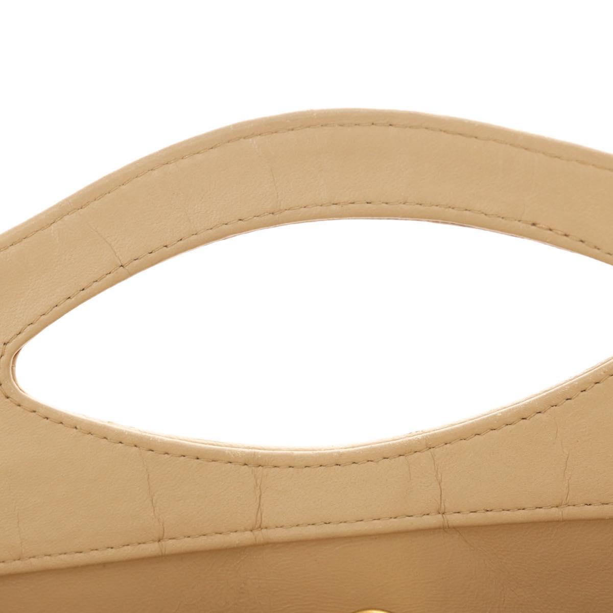 CHANEL Matelasse Chain Shoulder Bag Lamb Skin Beige Gold CC Auth 187192SAV