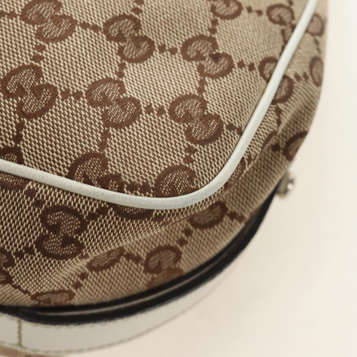 GUCCI GG Canvas Web Sherry Line Tote Bag Beige Silver Red 232971 Auth 187200SAV