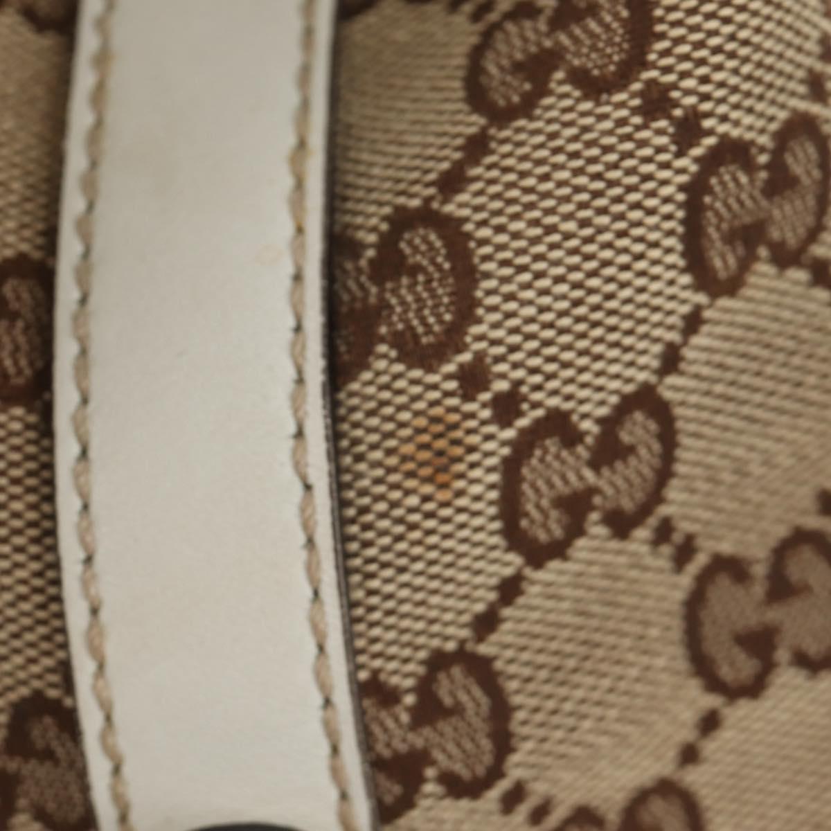 GUCCI GG Canvas Web Sherry Line Tote Bag Beige Silver Red 232971 Auth 187200SAV