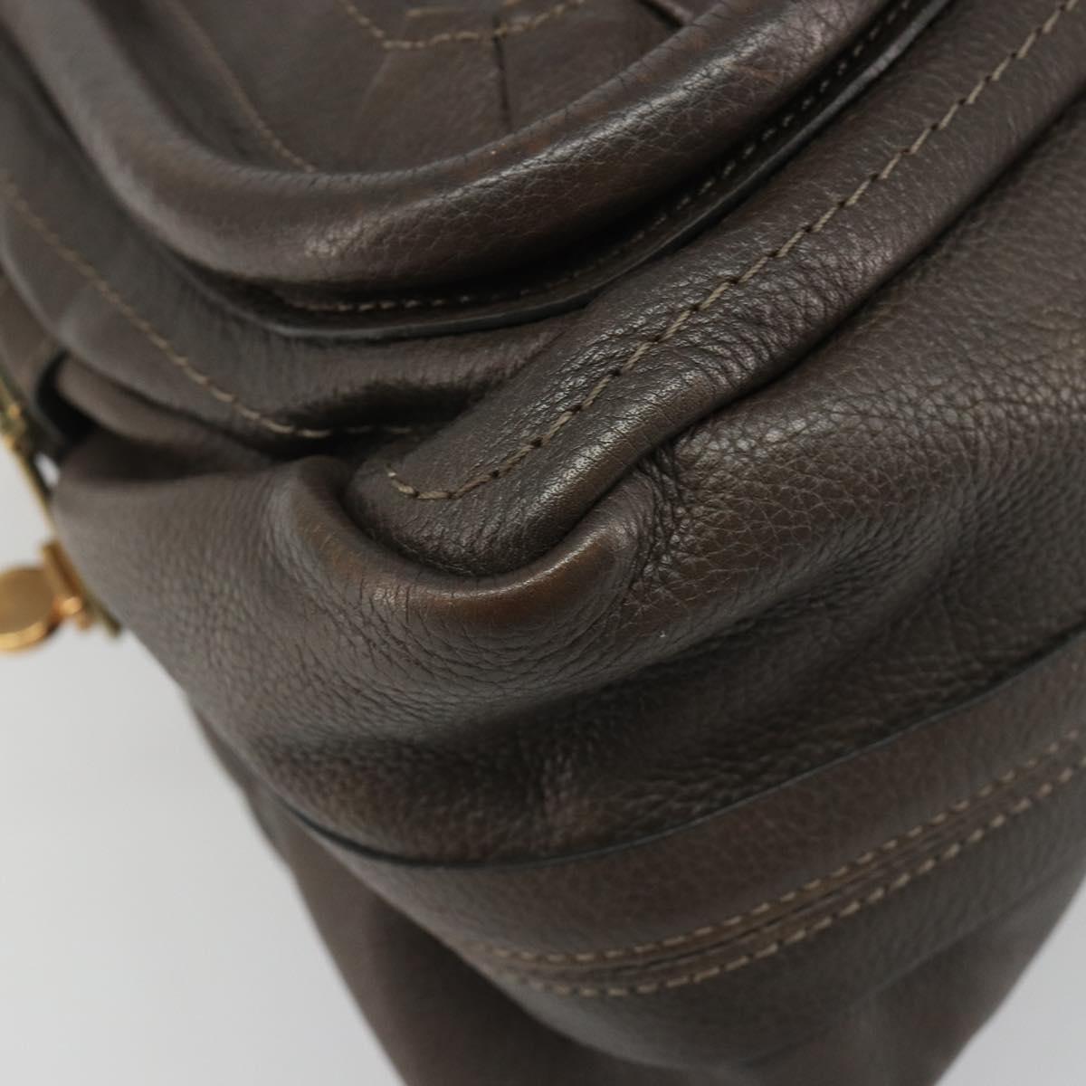 Chloe Paraty Hand Bag Leather 2way Brown Gold Auth 187206A