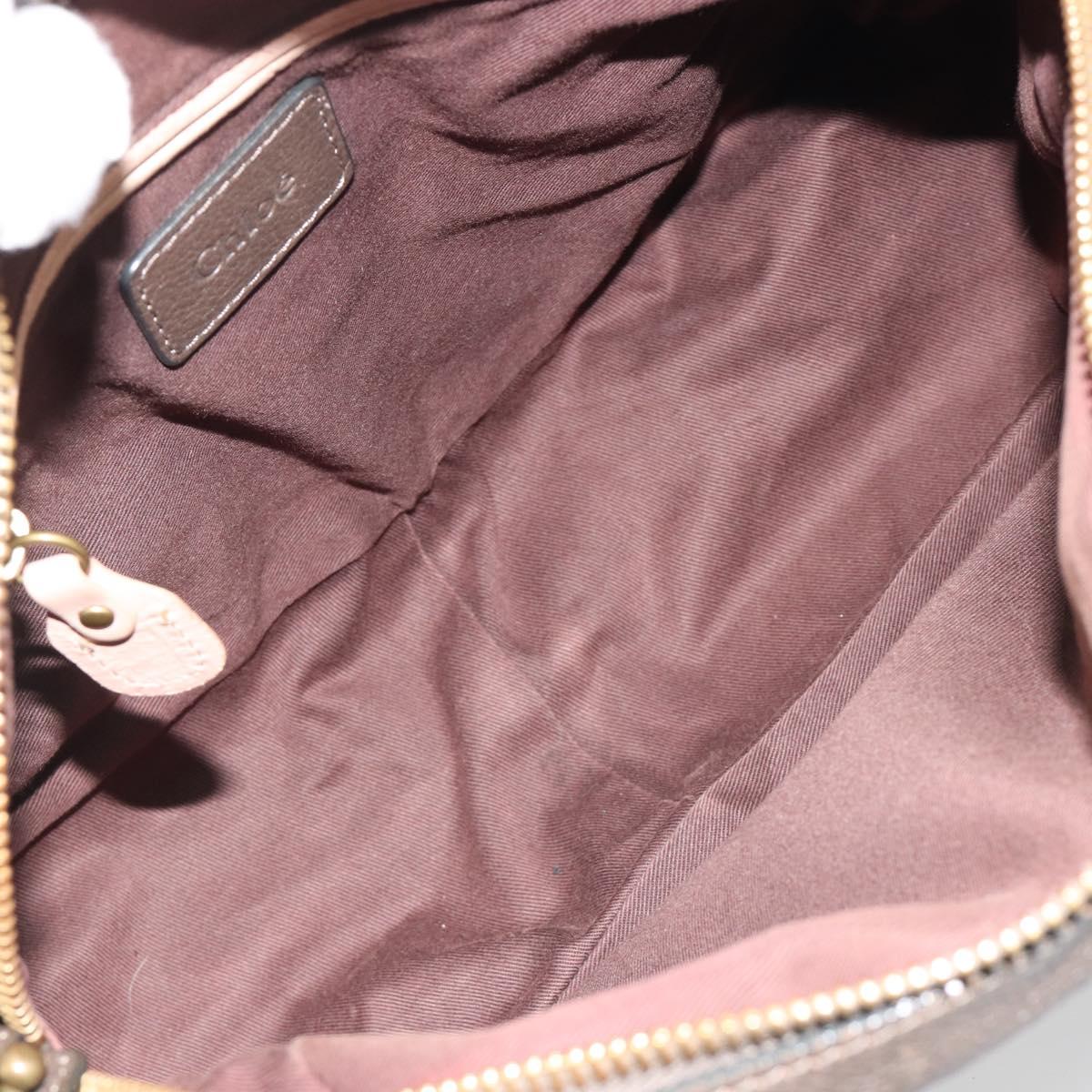 Chloe Paraty Hand Bag Leather 2way Brown Gold Auth 187206A