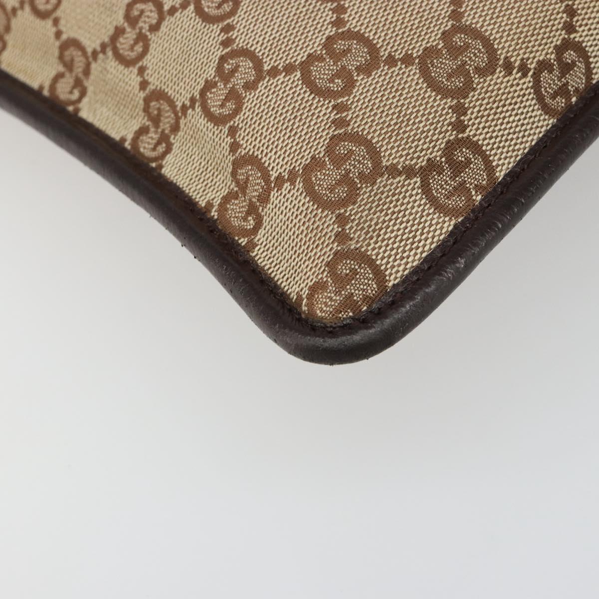 GUCCI GG Canvas Web Sherry Line Shoulder Bag Beige Red Green 27639 Auth 187207A