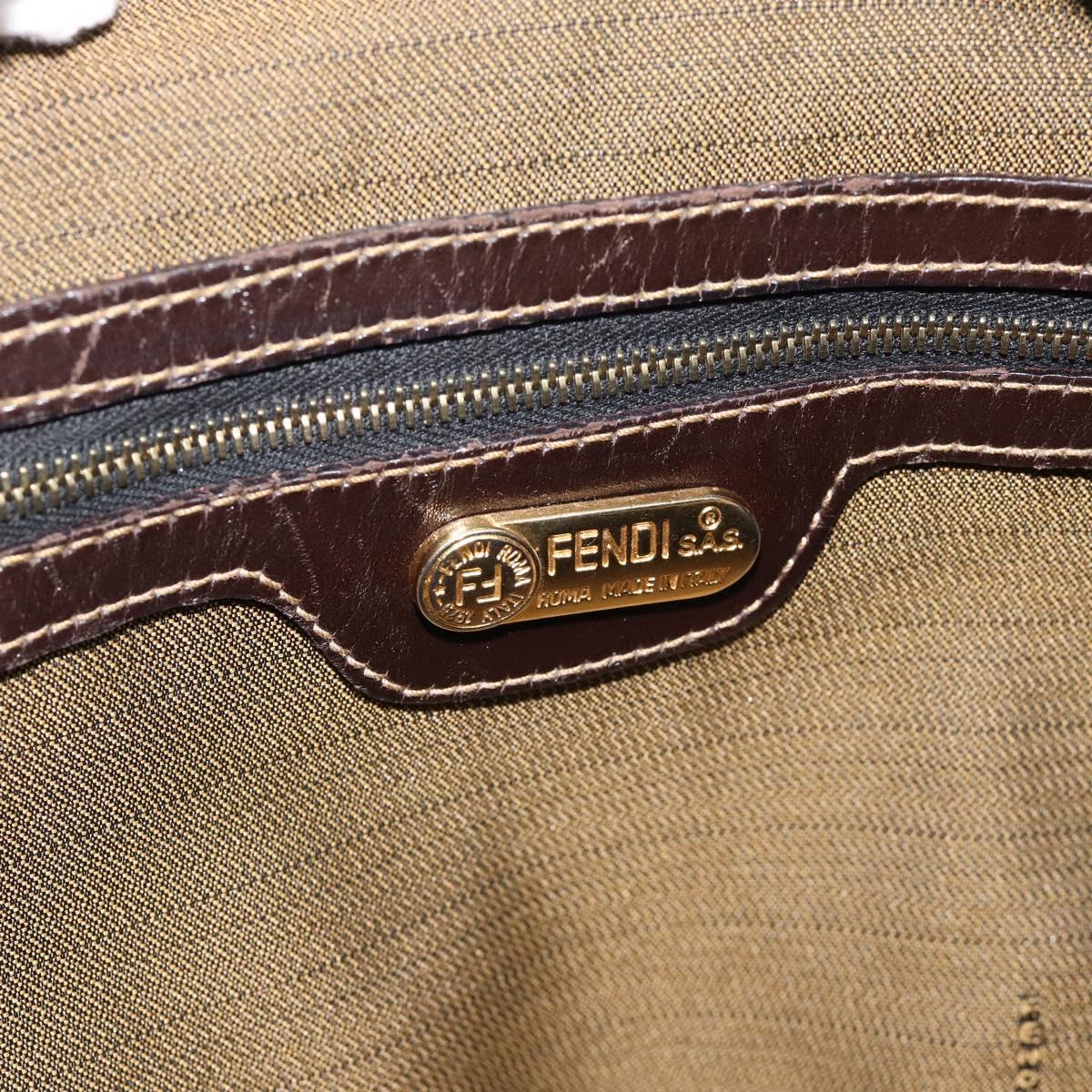 FENDI Zucca Canvas Hand Bag 2way Black Brown Auth 187214