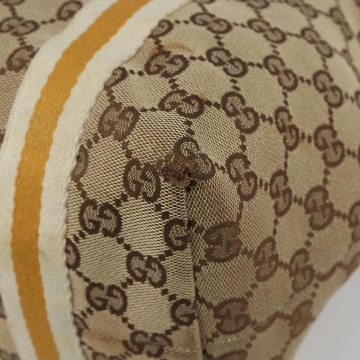 GUCCI GG Canvas Sherry Line Tote Bag Beige Gold 137396 Auth 187252