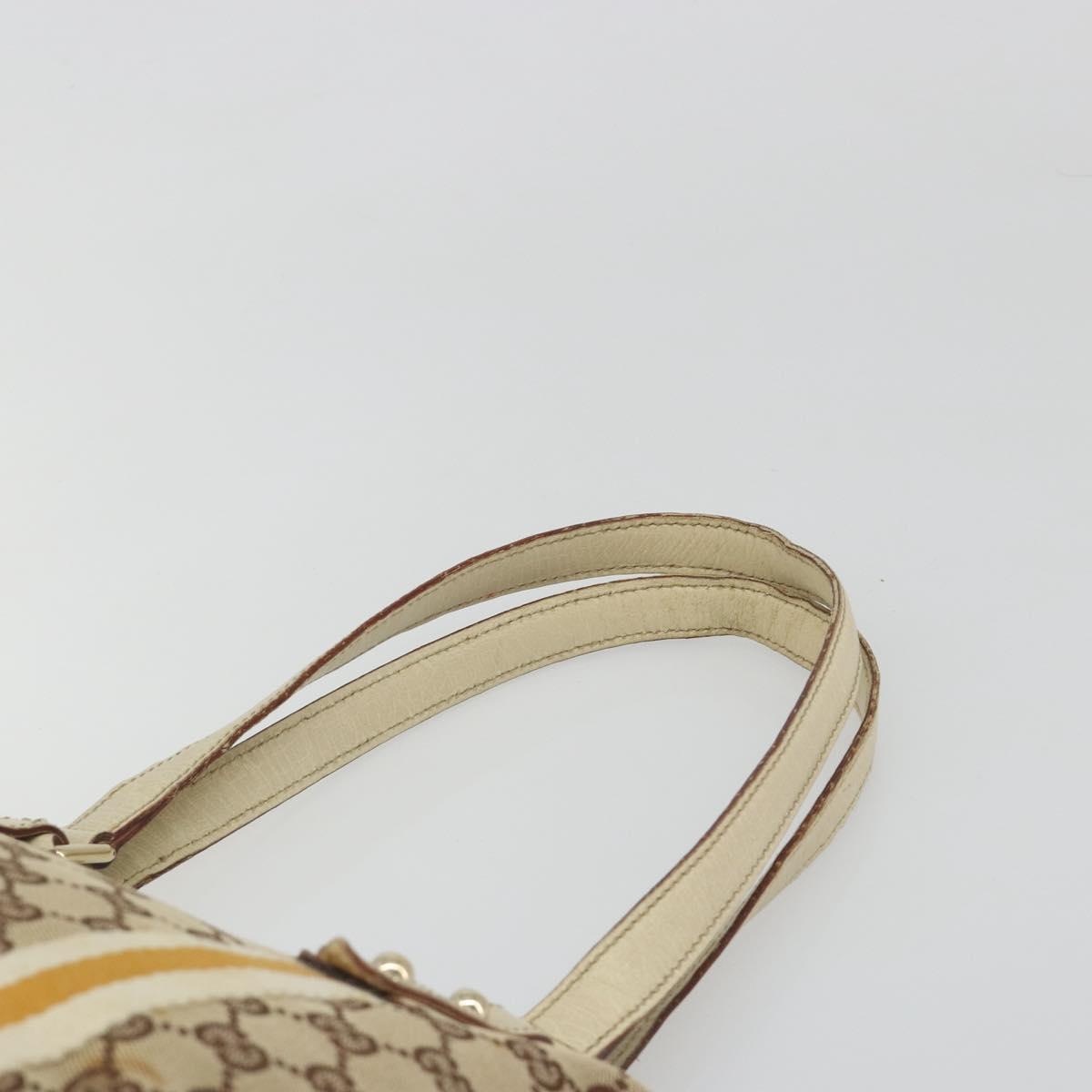 GUCCI GG Canvas Sherry Line Tote Bag Beige Gold 137396 Auth 187252
