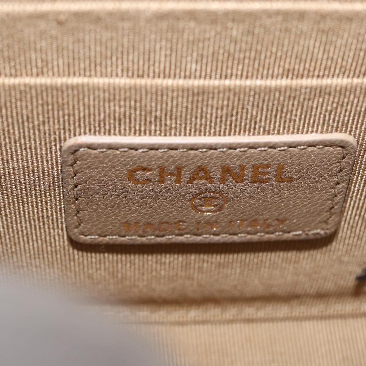 CHANEL Matelasse Chain Shoulder Bag Lamb Skin Black Gold CC Auth 187256SAM