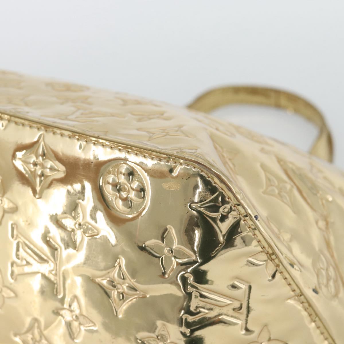 LOUIS VUITTON Monogram Miroir Bellevue GM Hand Bag Gold LV Auth 187271