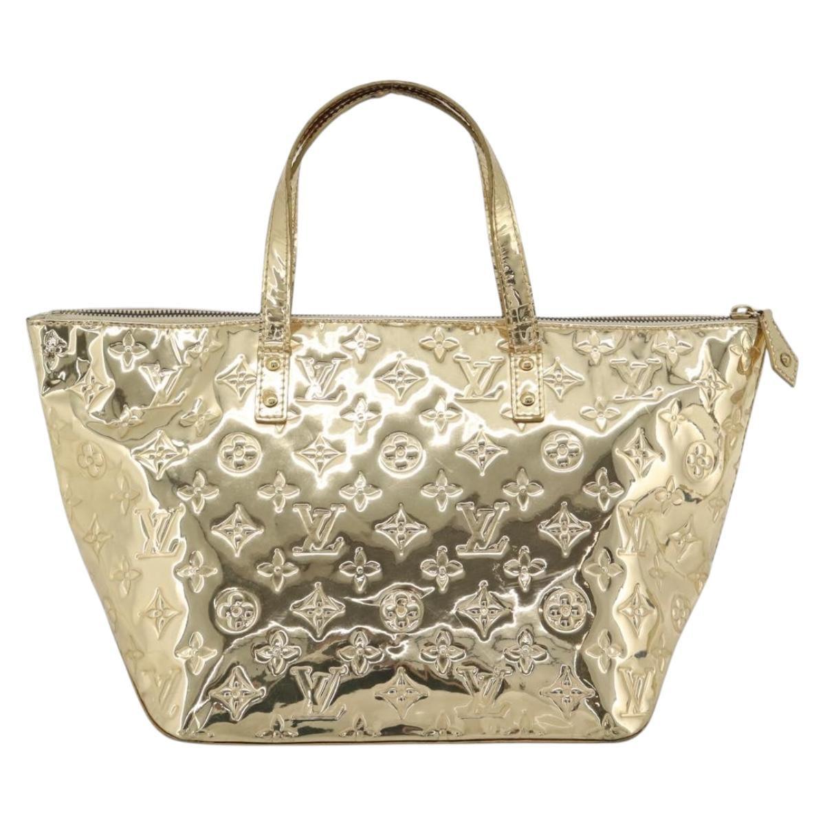 LOUIS VUITTON Monogram Miroir Bellevue GM Hand Bag Gold LV Auth 187271