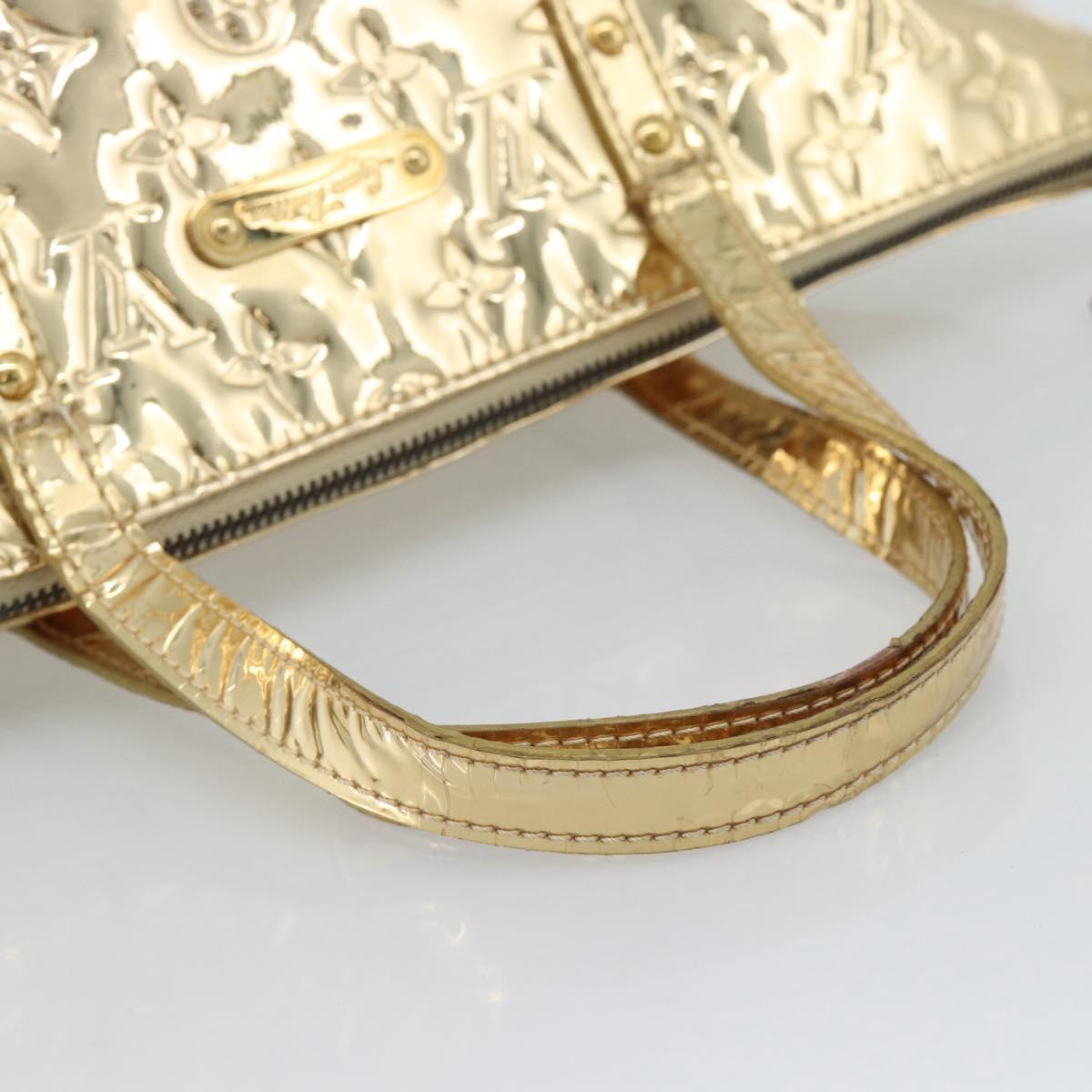 LOUIS VUITTON Monogram Miroir Bellevue GM Hand Bag Gold LV Auth 187271