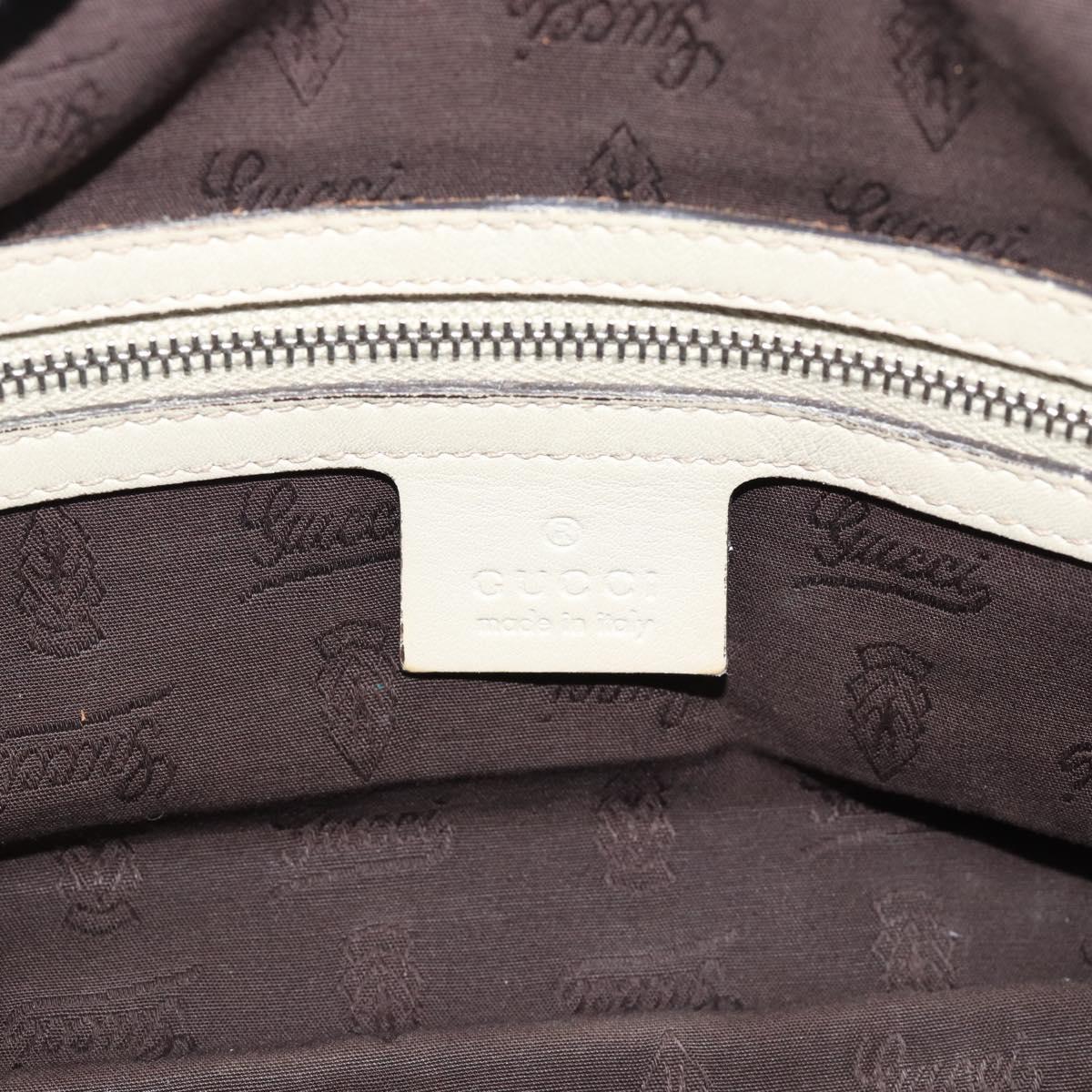 GUCCI GG Canvas Guccissima GG Twins Bag Leather Ivory Silver 232958 Auth 187286A