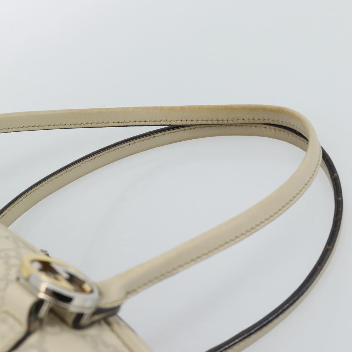 GUCCI GG Canvas Guccissima GG Twins Bag Leather Ivory Silver 232958 Auth 187286A