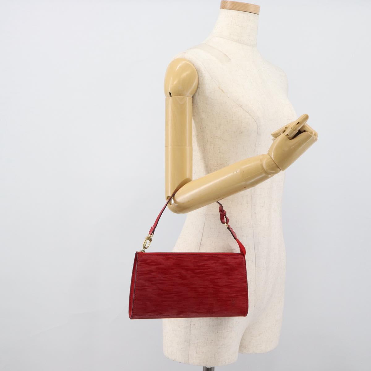 LOUIS VUITTON Epi Pochette Accessoires Pouch Red M52947 LV Auth 187289A