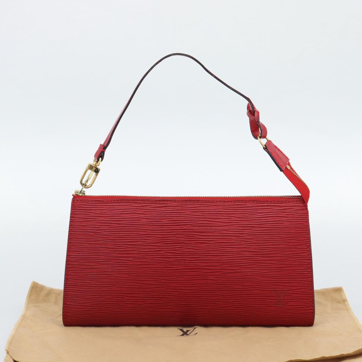 LOUIS VUITTON Epi Pochette Accessoires Pouch Red M52947 LV Auth 187289A