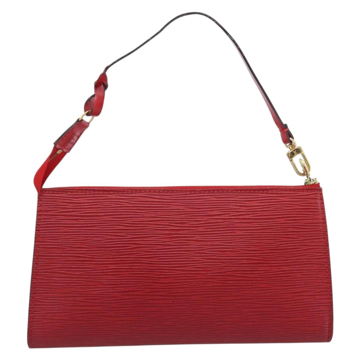 LOUIS VUITTON Epi Pochette Accessoires Pouch Red M52947 LV Auth 187289A