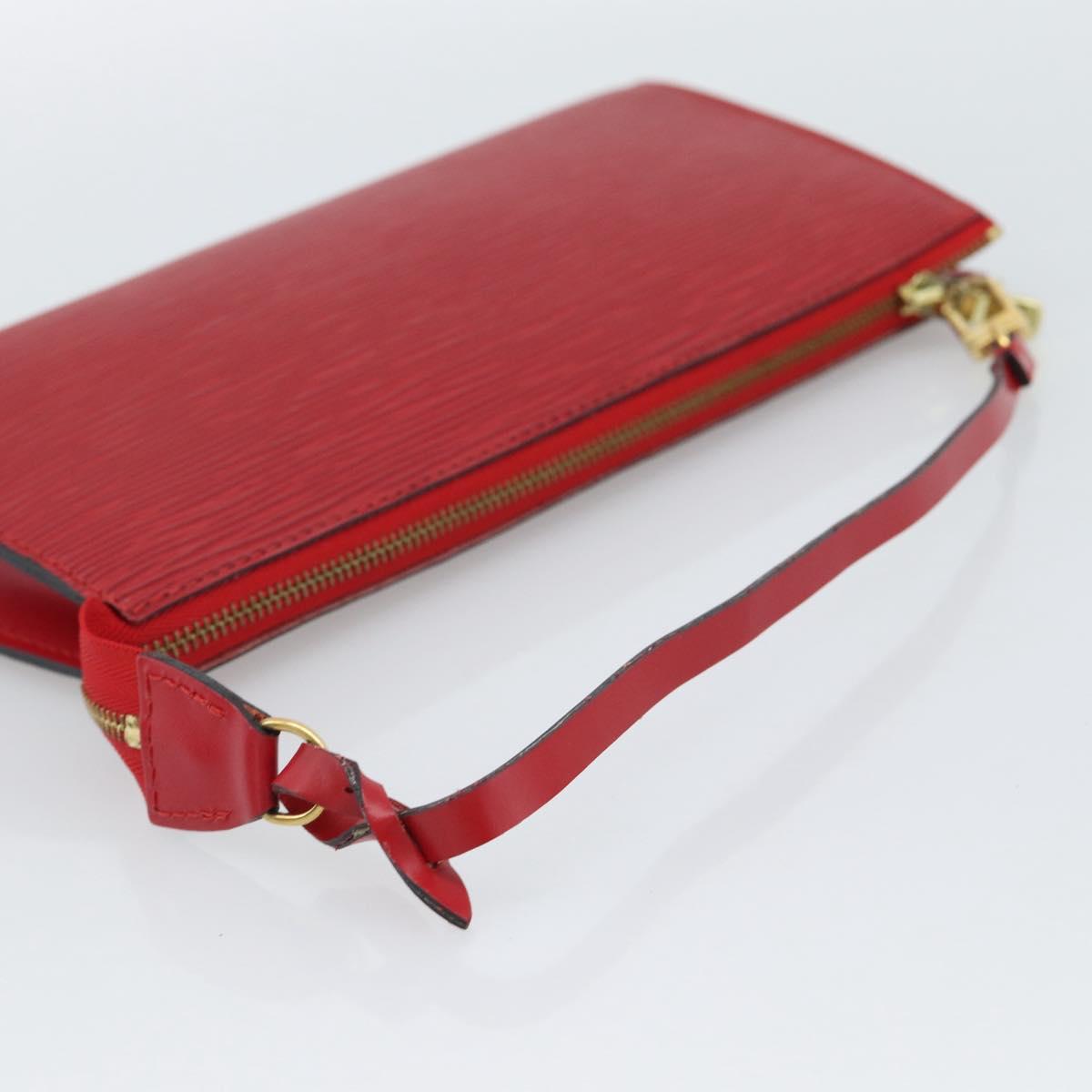 LOUIS VUITTON Epi Pochette Accessoires Pouch Red M52947 LV Auth 187289A