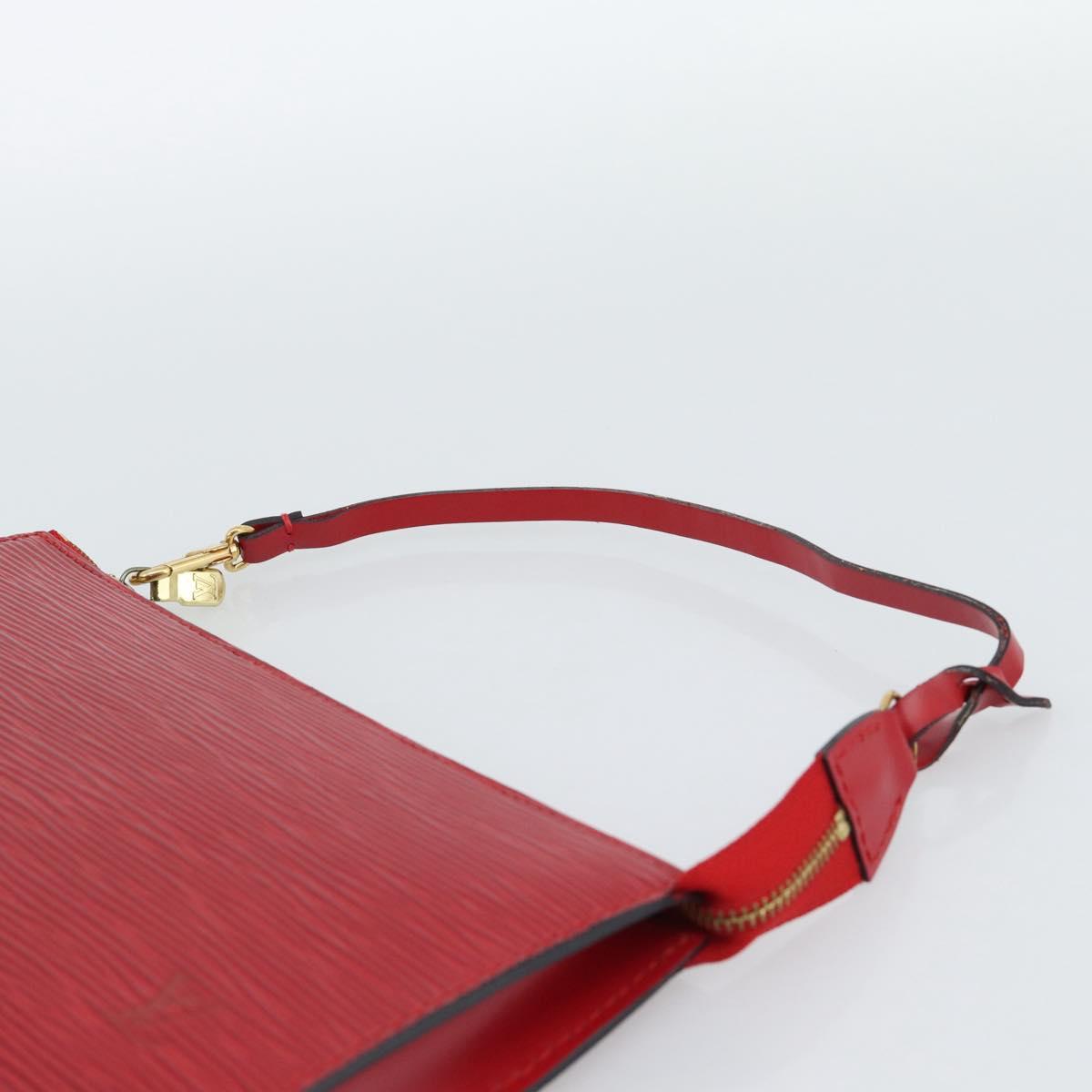 LOUIS VUITTON Epi Pochette Accessoires Pouch Red M52947 LV Auth 187289A