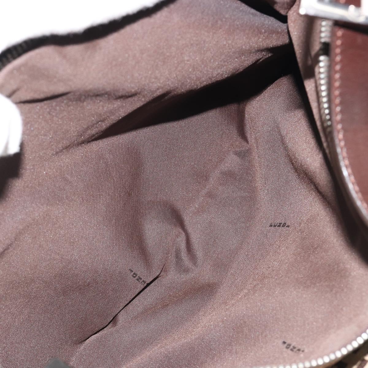 FENDI Zucca Canvas Mamma Baguette Shoulder Bag Brown Black Auth 187290A