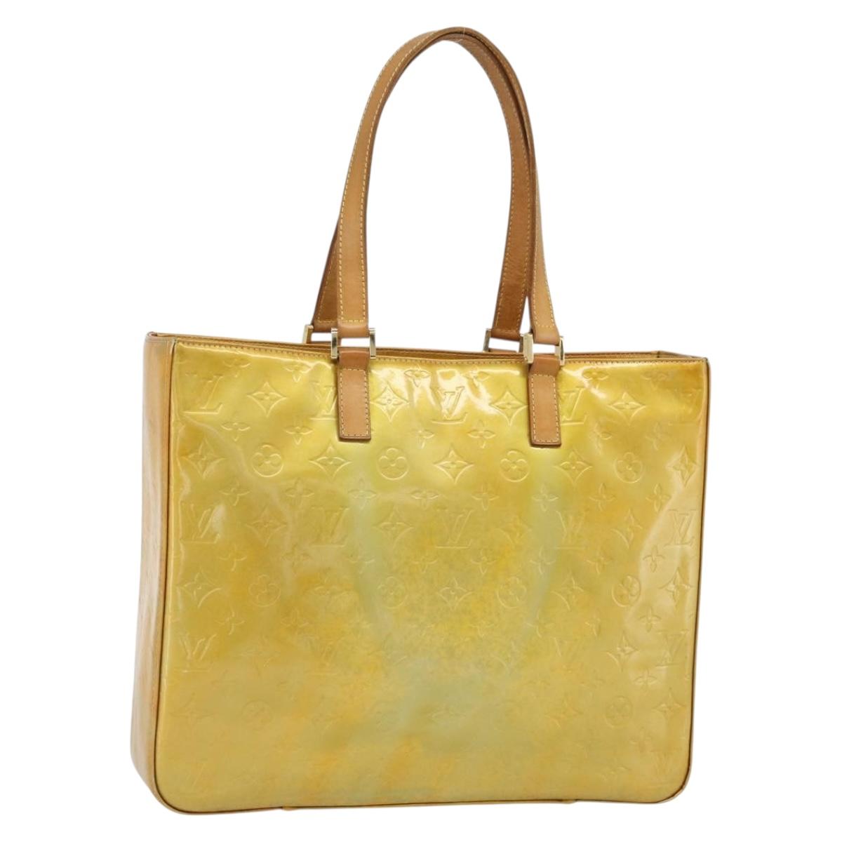 LOUIS VUITTON Monogram Vernis Columbus Tote Bag Gris M91028 LV Auth 187292
