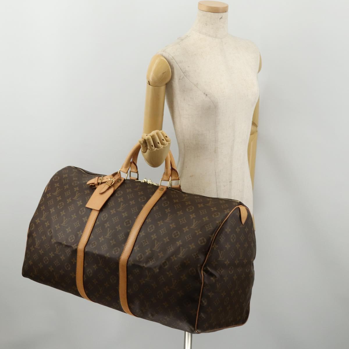 LOUIS VUITTON Monogram Keepall 60 Boston Bag M41422 LV Auth 187296V