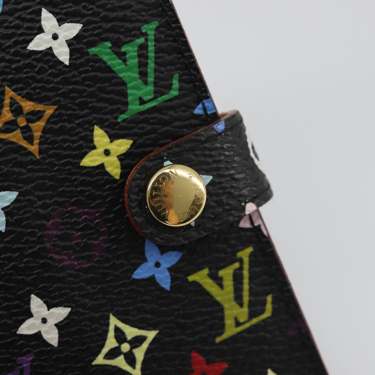 LOUIS VUITTON Multicolor Carnet de Val Mini Agenda Black M92652 Auth 187298V