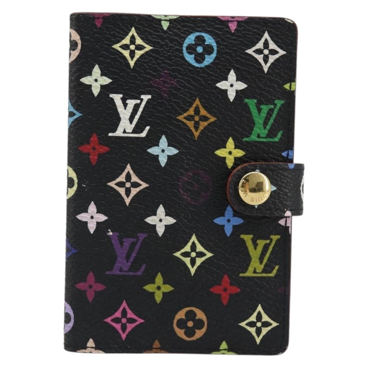 LOUIS VUITTON Multicolor Carnet de Val Mini Agenda Black M92652 Auth 187298V