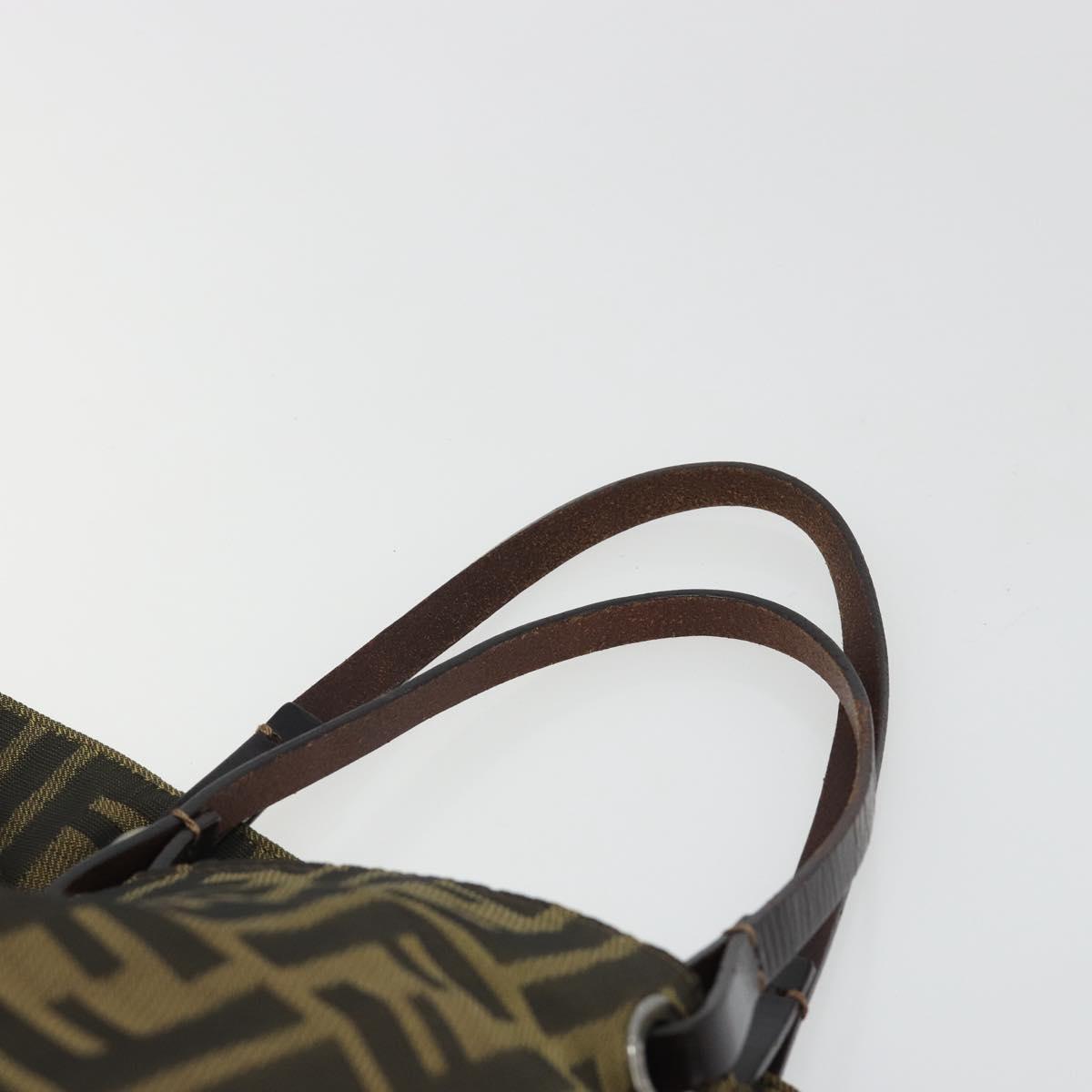 FENDI Zucca Canvas Hand Bag Black Black Auth 187306A