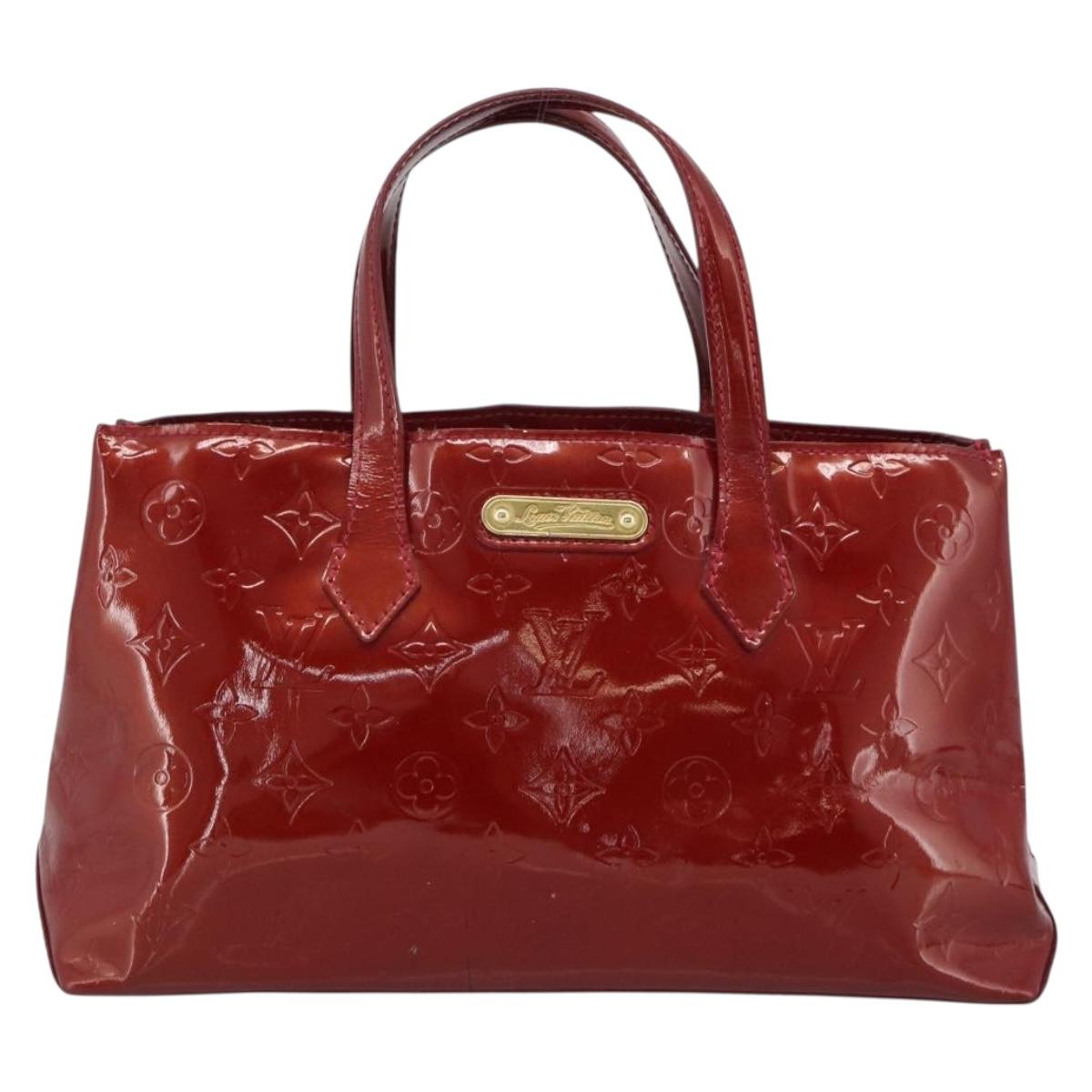 LOUIS VUITTON Monogram Vernis Wilshire PM Bag Rouge Grunadine M91723 Auth 187307