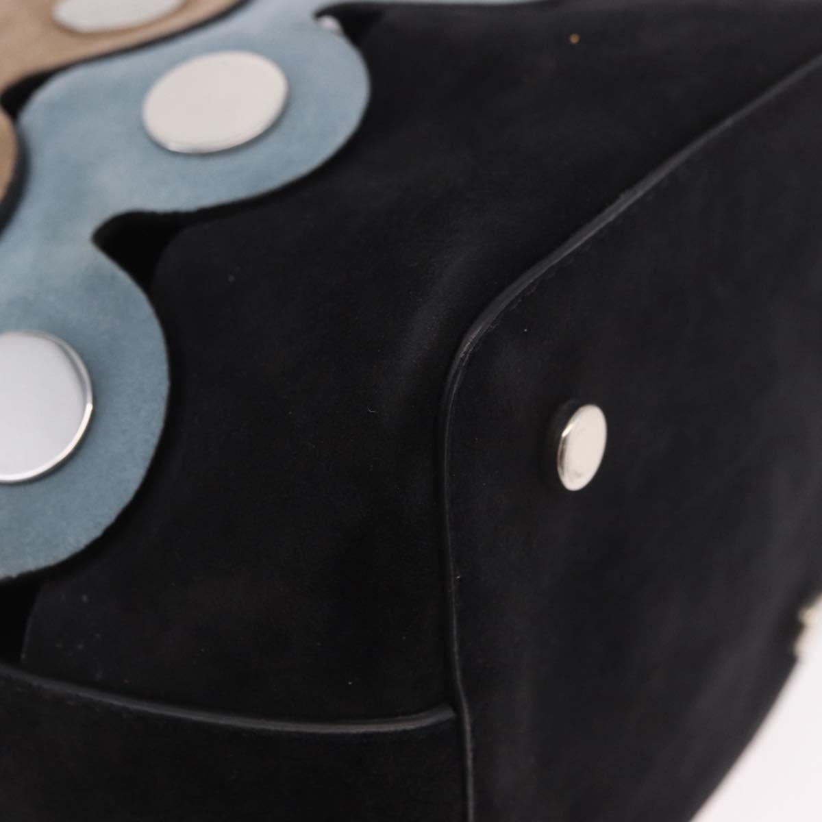 PIERRE HARDY Shoulder Bag Suede 2way Black Silver Auth 187310V