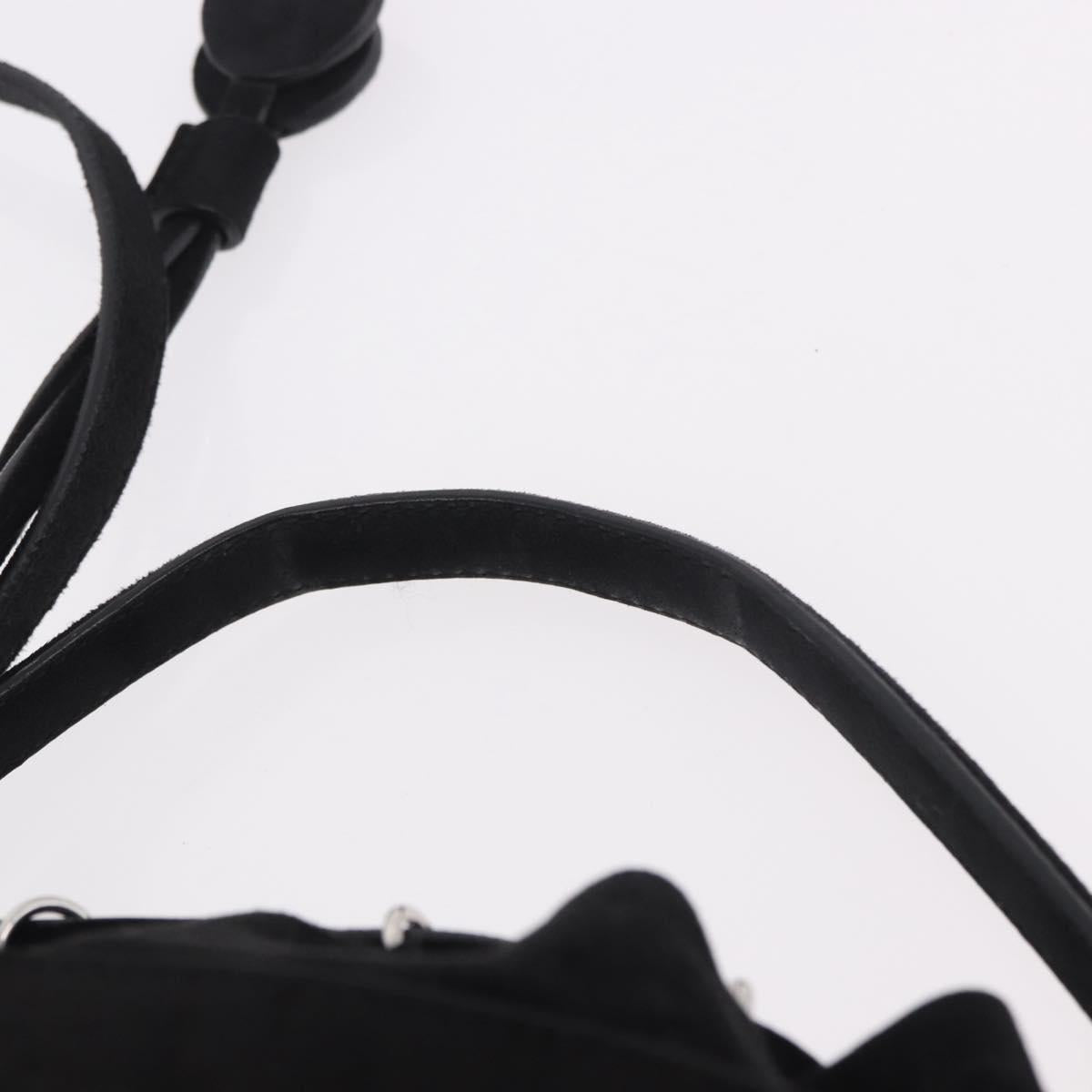 PIERRE HARDY Shoulder Bag Suede 2way Black Silver Auth 187310V