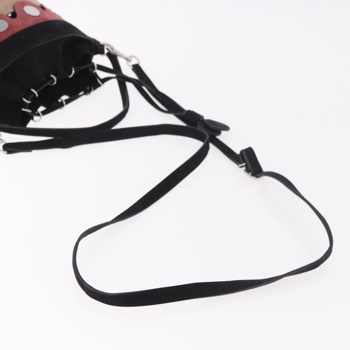 PIERRE HARDY Shoulder Bag Suede 2way Black Silver Auth 187310V