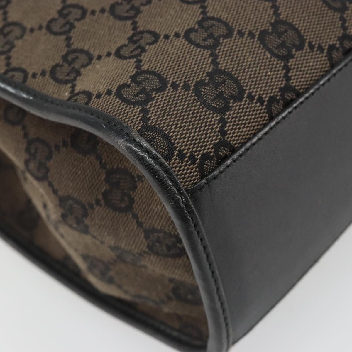 GUCCI GG Canvas Jackie Tote Bag Dark Brown Silver 002 1064 3444 Auth 187330